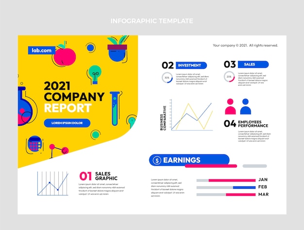 Flache Design-Wissenschafts-Infografik-Vorlage