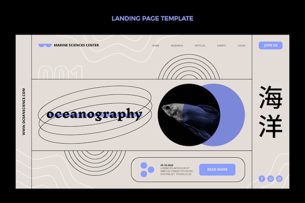 Kostenloser Vektor flache design-wissenschafts-landingpage-vorlage