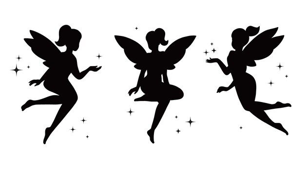 Flache Designillustration der feenhaften Silhouette