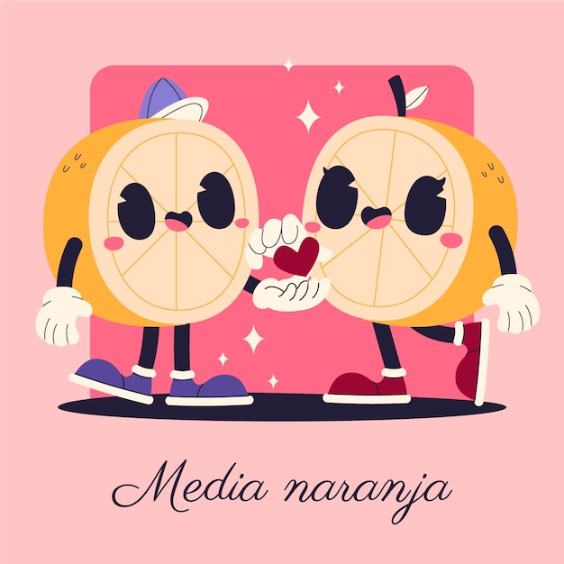 Flache designmedien naranja-illustration