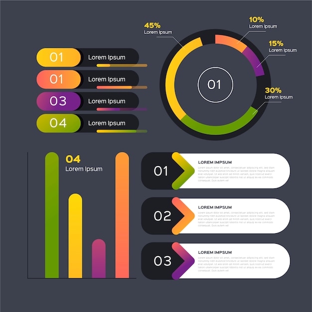 Kostenloser Vektor flache designschablone infographic-elemente