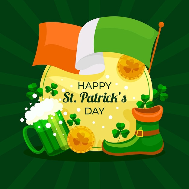 Flache detaillierte st. patrick's day illustration