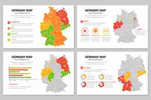 Kostenloser Vektor flache deutschlandkarte infografik