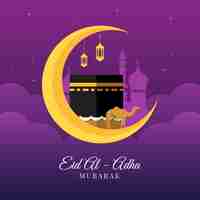 Kostenloser Vektor flache eid al-adha illustration