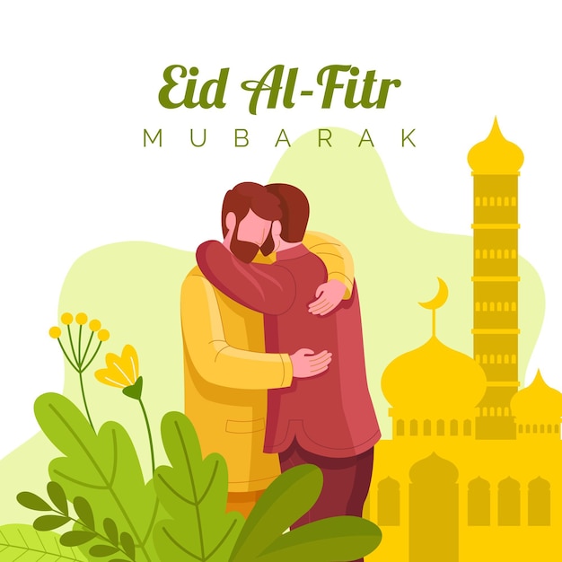 Flache eid al-fitr illustration