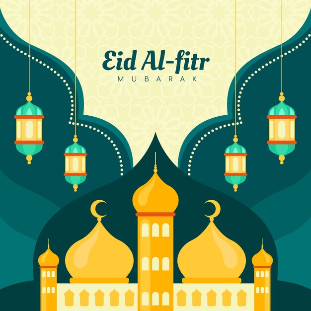Flache eid al-fitr Illustration