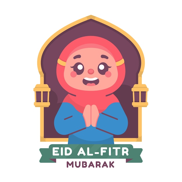 Flache eid al-fitr-Illustration