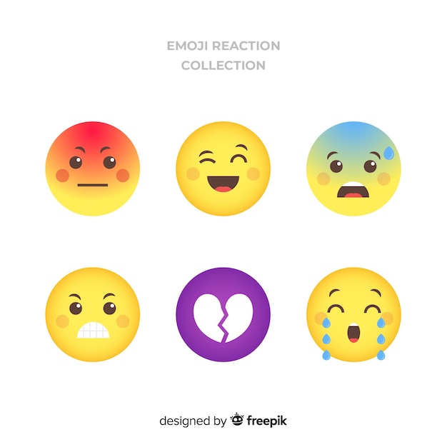 Flache Emoticon-Reaktion-Sammlung