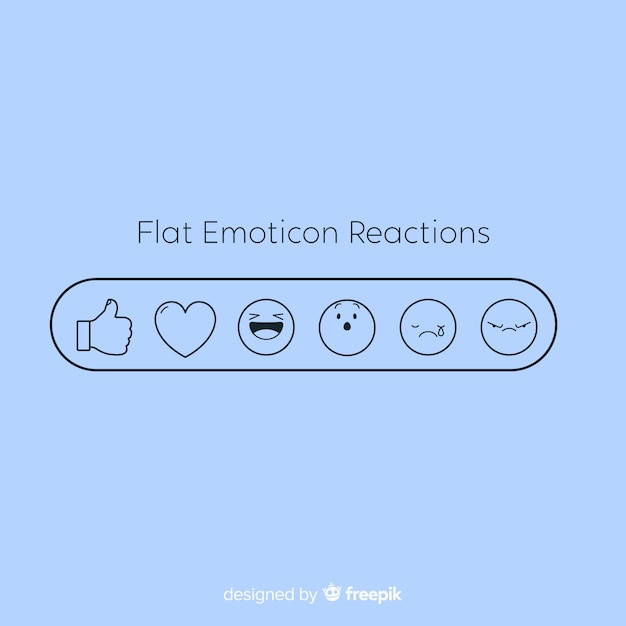 Kostenloser Vektor flache emoticon-reaktion-sammlung