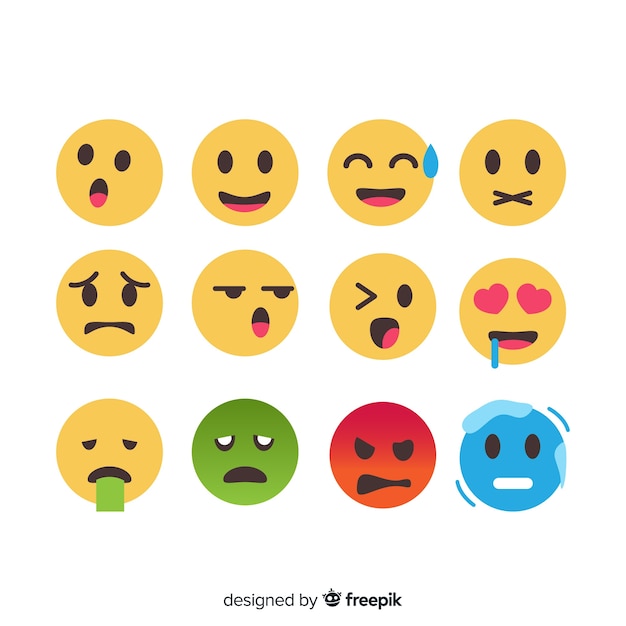 Flache emoticon-reaktionssammlung