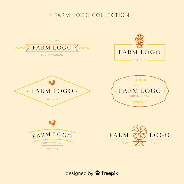 Flache farm-logo-auflistung