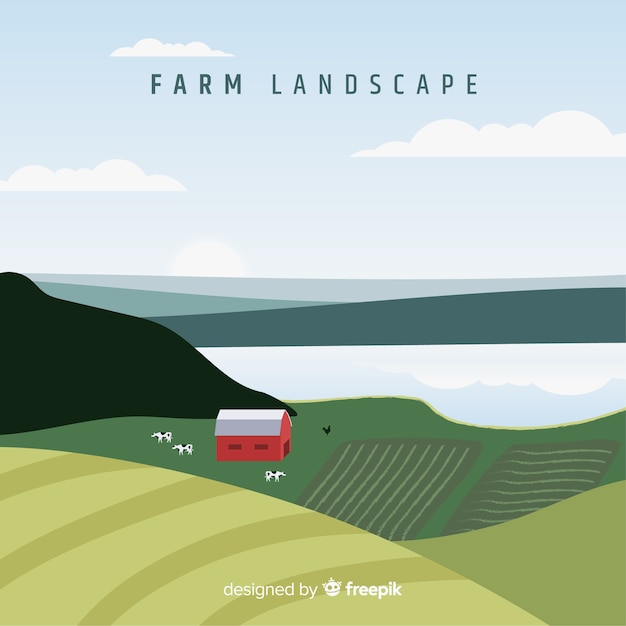 Kostenloser Vektor flache farmlandschaft