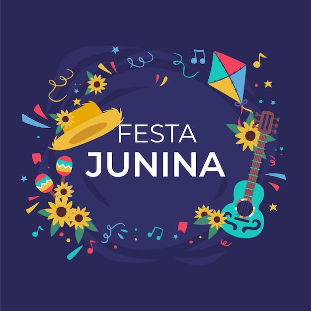 Flache festa junina illustration