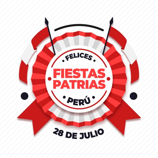 Flache Fiestas Patrias de Peru Illustration