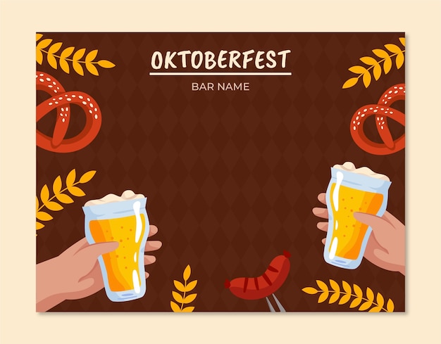 Kostenloser Vektor flache fotovorlage für das oktoberfest