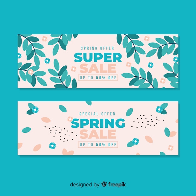 Flache Frühlingsverkauf Banner