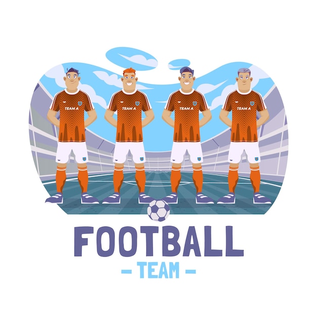 Flache fußballspielerillustration