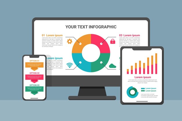 Flache Gerätemodell Infografik