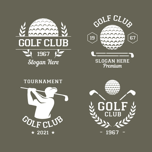 Flache golf logo sammlung