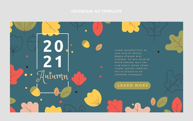 Flache herbst-social-media-promo-vorlage