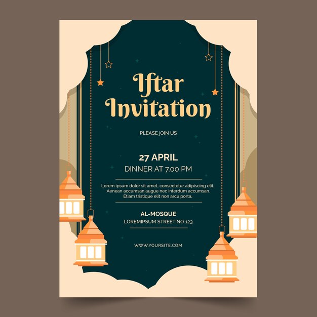 Flache Iftar-Einladung