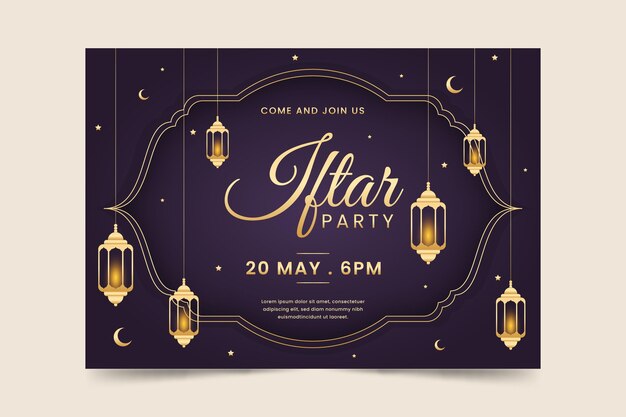 Flache iftar Einladungsschablone