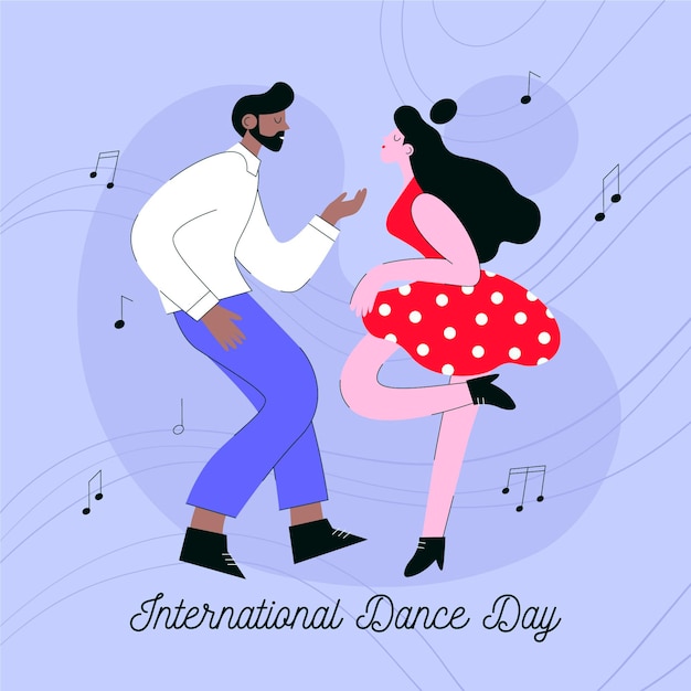 Kostenloser Vektor flache illustration des internationalen tanztages