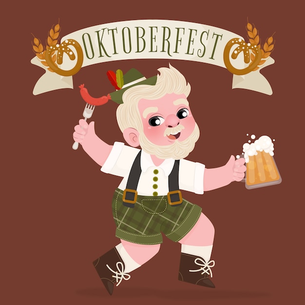 Kostenloser Vektor flache illustration für das oktoberfest