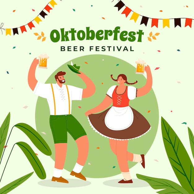 Kostenloser Vektor flache illustration für das oktoberfest