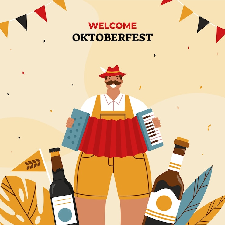 Kostenlose Vektor flache illustration für das oktoberfest