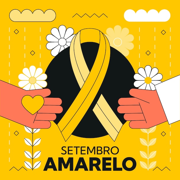 Flache illustration für den brasilianischen selbstmordverhütungsmonat