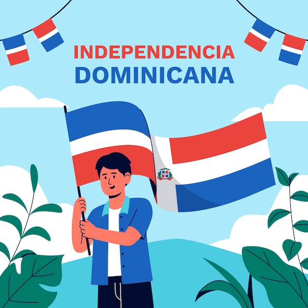 Flache Illustration für den Unabhängigkeitstag der Dominikanischen Republik