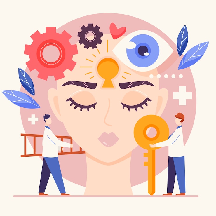 Kostenlose Vektor flache illustration für den welttag der psychischen gesundheit