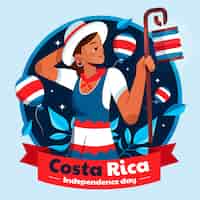 Kostenloser Vektor flache illustration für die feier des unabhängigkeitstages von costa rica