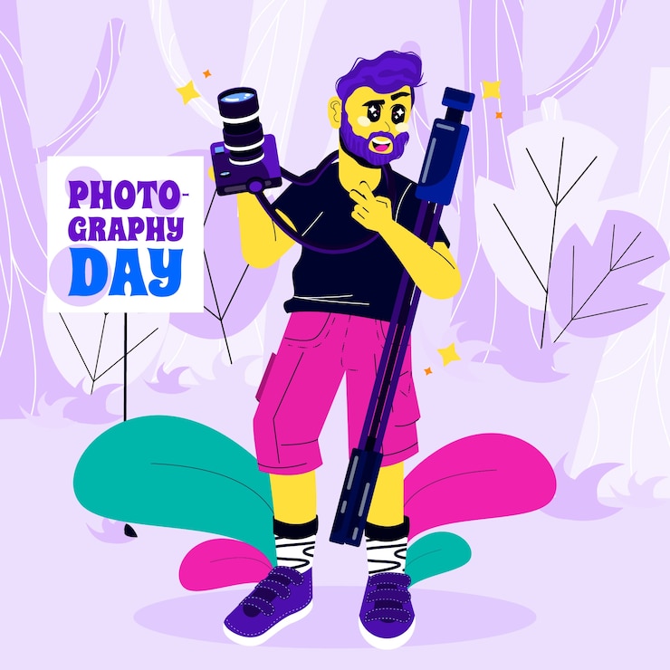 Kostenlose Vektor flache illustration für die feier des weltfotografietages