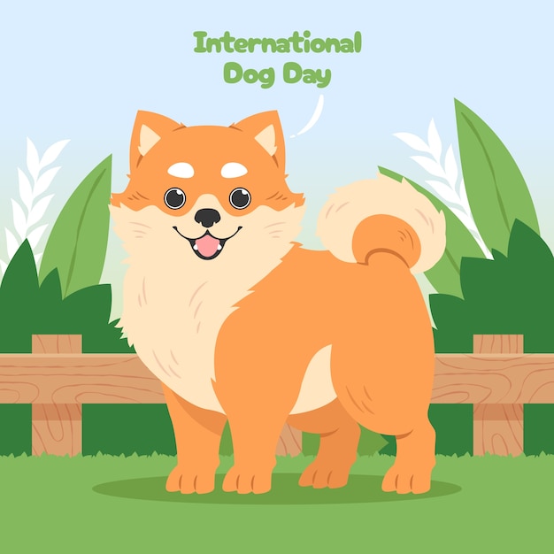 Flache Illustration für die Feier zum Internationalen Hundetag