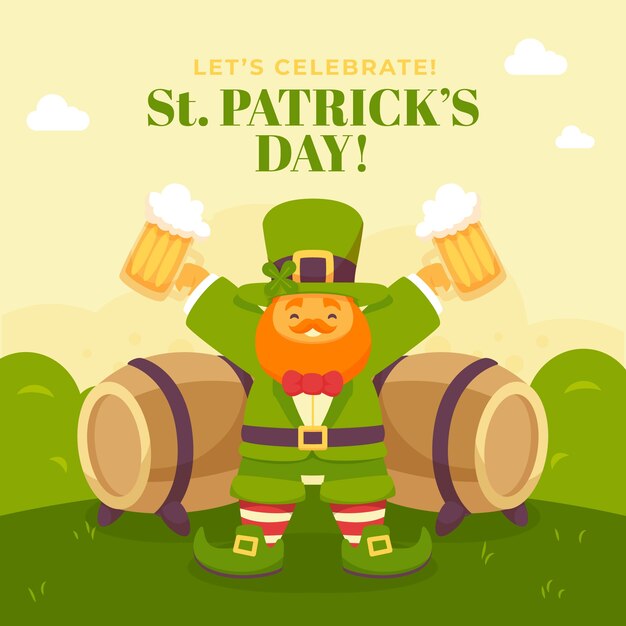 Flache Illustration für die Feier zum St. Patrick's Day