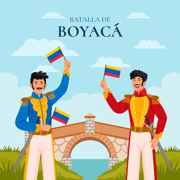 Kostenloser Vektor flache illustration für die kolumbianische batalla de boyaca