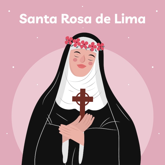 Kostenloser Vektor flache illustration für die religiöse feier santa rosa de lima