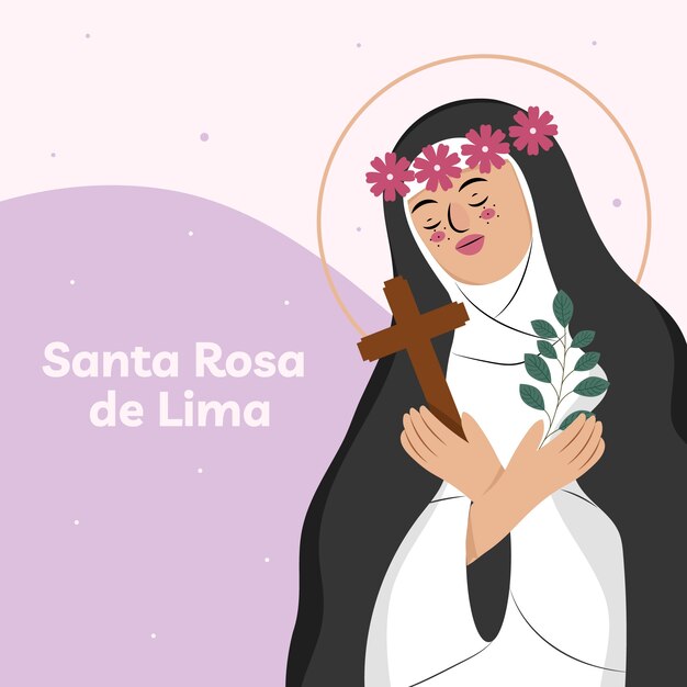 Flache Illustration für die religiöse Feier Santa Rosa de Lima