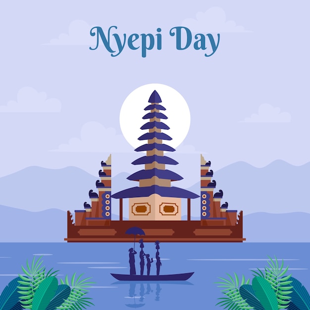 Kostenloser Vektor flache illustration für nyepi