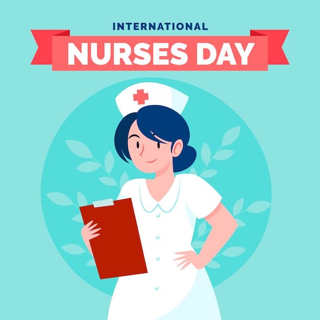 Flache Illustration zum internationalen Tag der Krankenschwestern