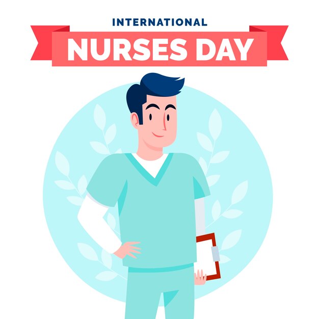 Flache Illustration zum internationalen Tag der Krankenschwestern