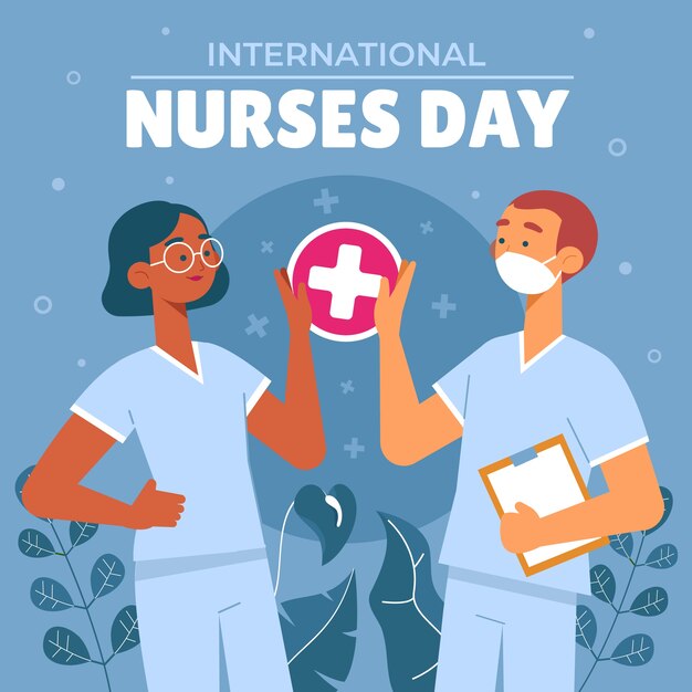 Flache Illustration zum internationalen Tag der Krankenschwestern