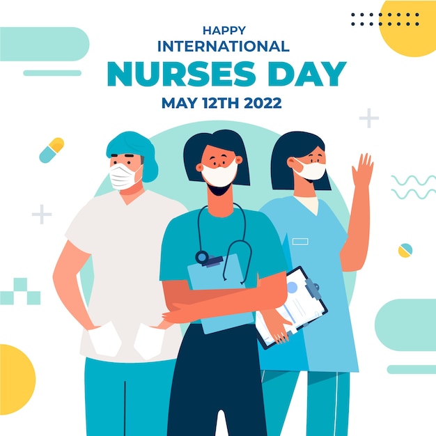 Flache Illustration zum internationalen Tag der Krankenschwestern