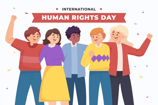 Flache Illustration zum internationalen Tag der Menschenrechte