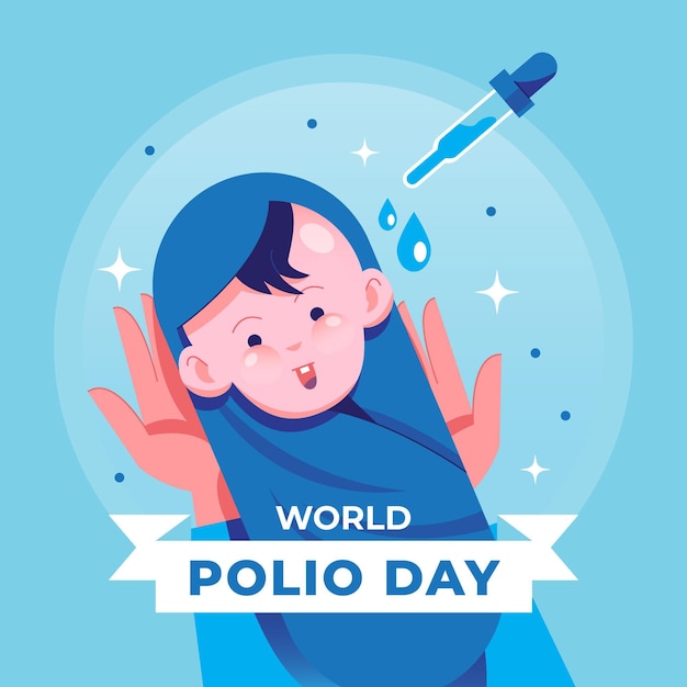 Flache Illustration zum Welt-Polio-Tag