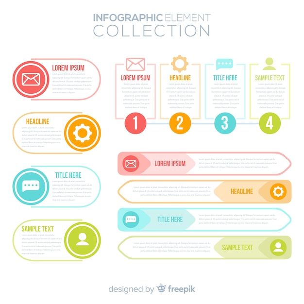 Flache infografik elementsammlung