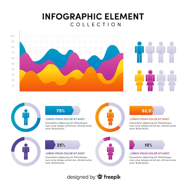 Flache infografik elementsammlung