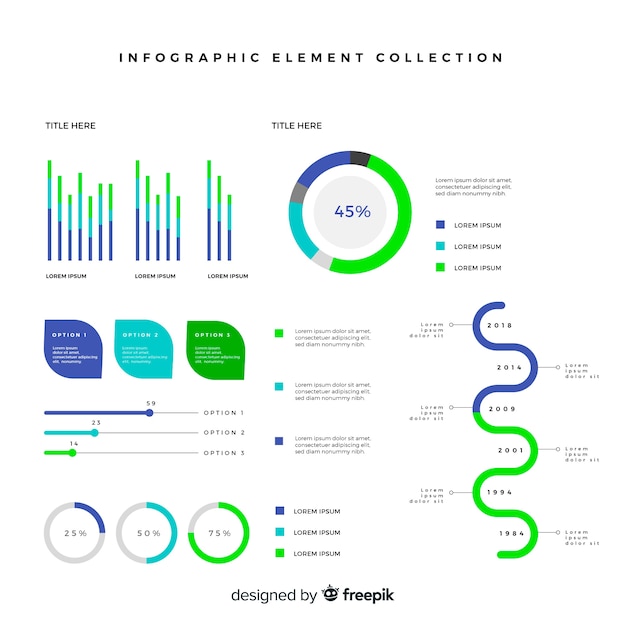 Kostenloser Vektor flache infografik elementsammlung